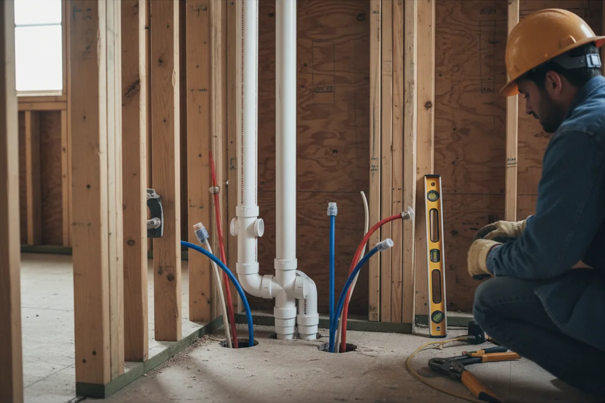 Drain and supply rough-in during Toilet Repair and Installation in Endicott