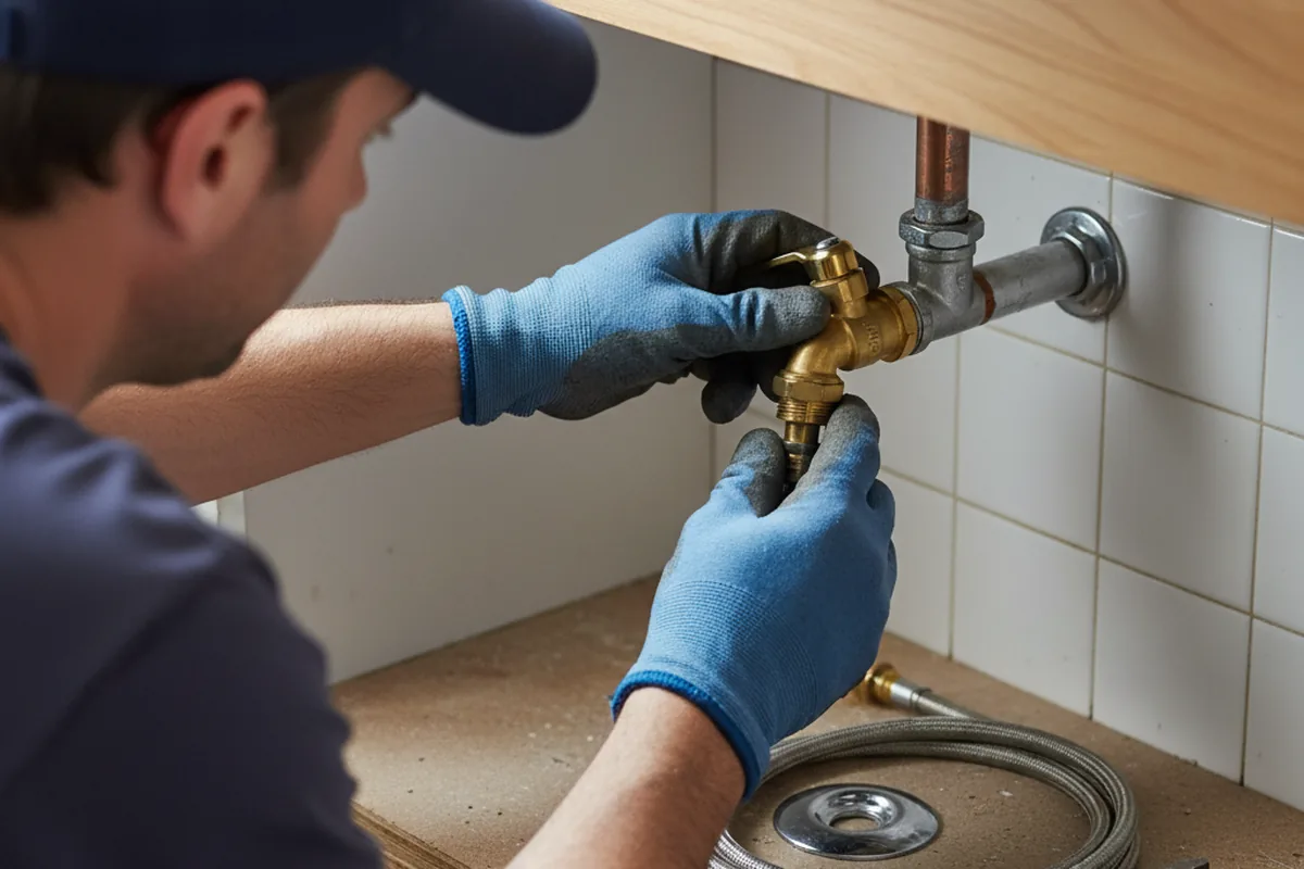 Shutoff valve and fitting work during Burst Pipe Repair in Endicott